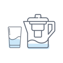 Pichet d'eau et verre